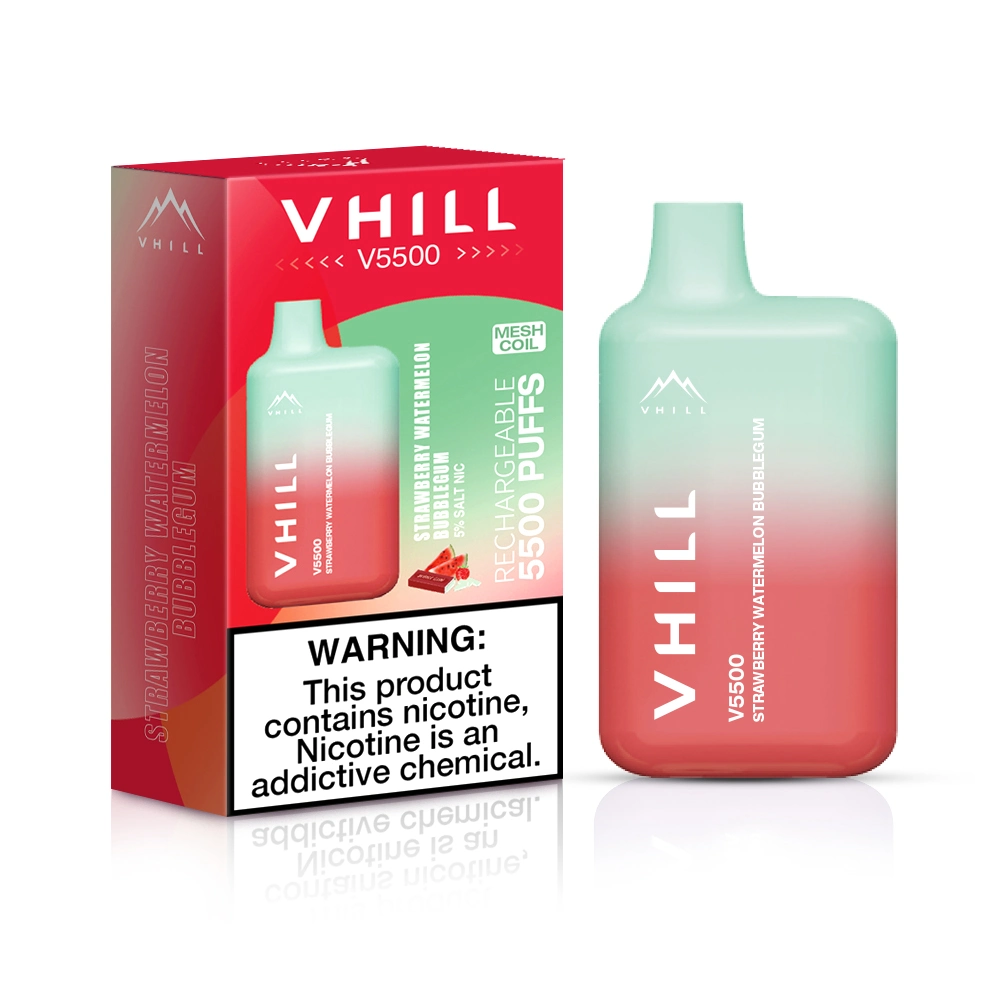 Hot Vhill V5500puffs Disposable Cigarettes Pod Device 650mAh Rechargeable 12 Flavours 15ml Prefilled Box Vape Device Vs Randmtornado Free Shipping