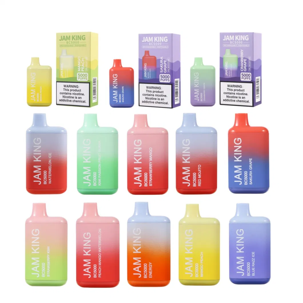  Bc5000 Disposable Vape Bulk Puff 5000 MOQ 10PCS 13ml Prefilled 650mAh Rechargeable Vapes Pen Vs Jam King Wholesale